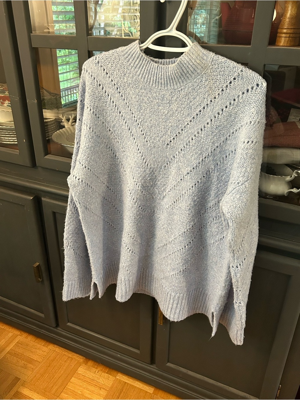 Reitmans Light Blue Pointelle Knit Sweater